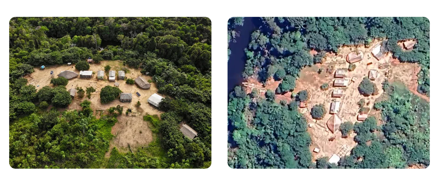 Aerial views of the Juma Indigenous village in the Amazon
